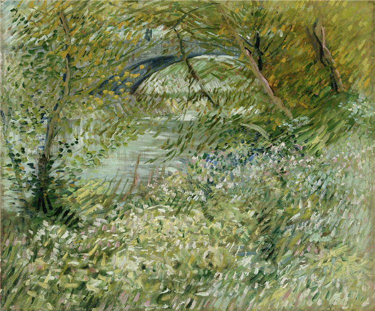 Banks of the Seine with Pont de Clichy in the Spring